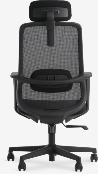 Kontorstol KARLSLUNDE svart mesh/svart stoff