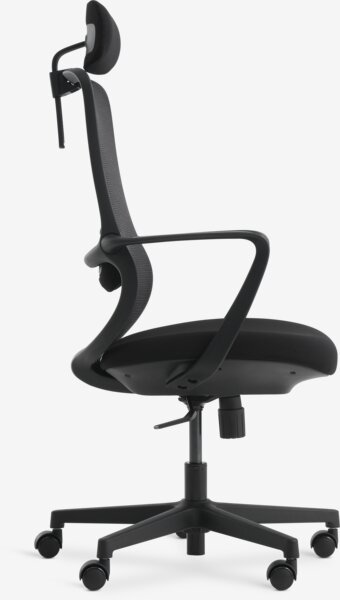 Kontorstol KARLSLUNDE svart mesh/svart stoff