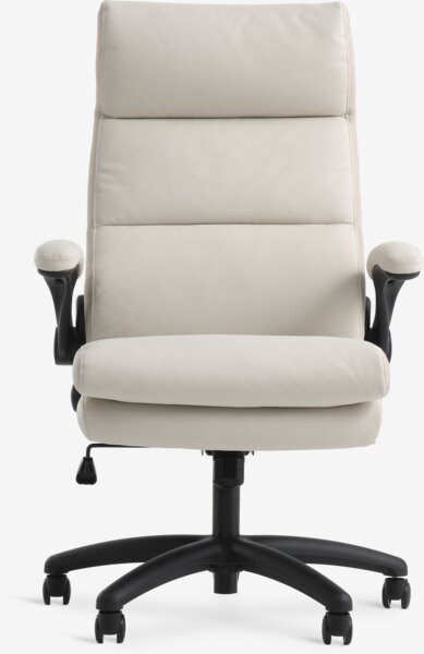 Kontorstol KASTBJERG beige imitert skinn