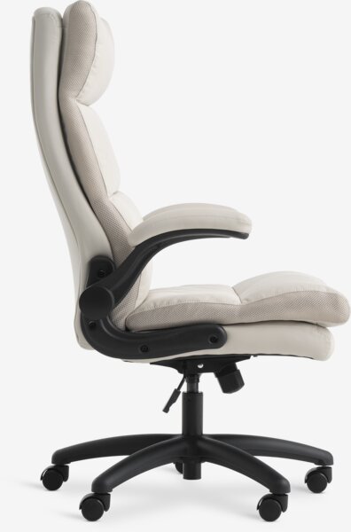Kontorstol KASTBJERG beige imitert skinn