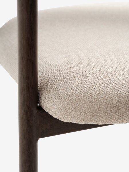 ALSTED D120 table dark oak + 4 EJSING beige/dark oak