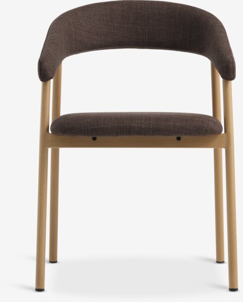 Spisestol EJSING mørk brun stoff/natur eikefarget