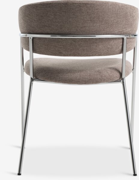 Dining chair RAMSING dark sand fabric/chrome