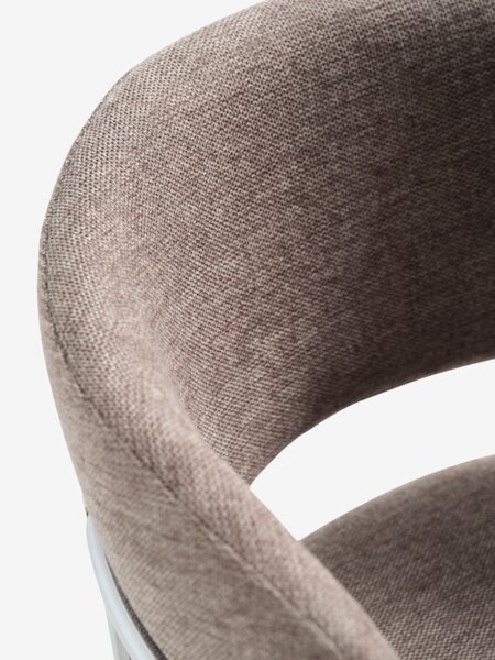 Dining chair RAMSING dark sand fabric/chrome