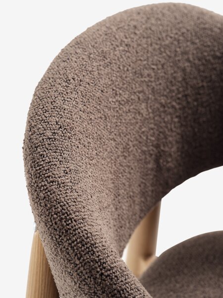 Dining chair ROUST dark sand fabric/natural oak colour