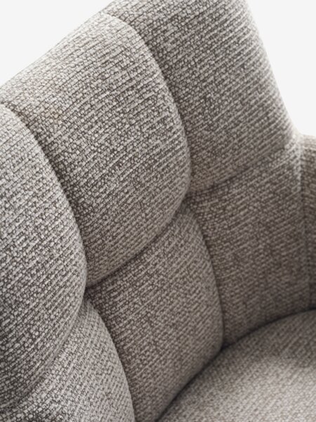 Spisestol VEMMETOFTE svingfot beige stoff/natur eik