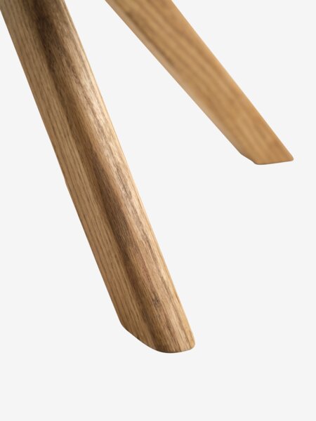 Spisestol VEMMETOFTE svingfot beige stoff/natur eik