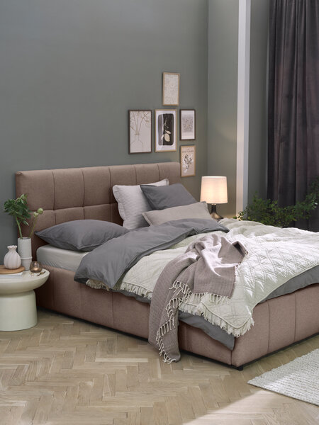Postelový rám VEMMELEV s úlož. prostorem 180x200 tm. písková