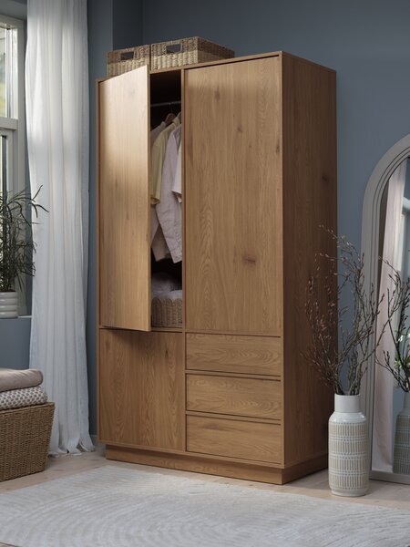Wardrobe TRANUM 120x214 3 doors 3 dr. warm oak colour