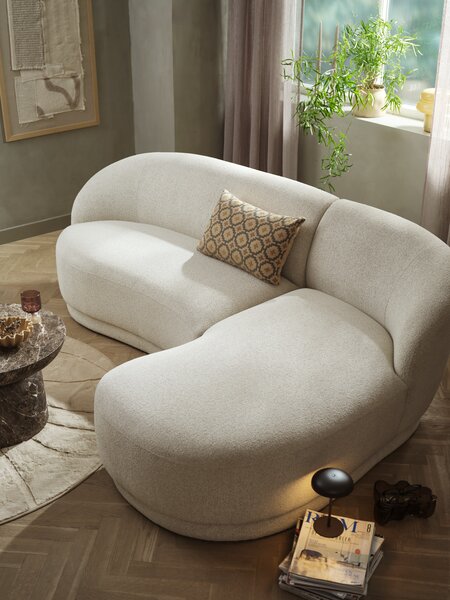 Sofa ANDRUP chaise longue right beige fabric