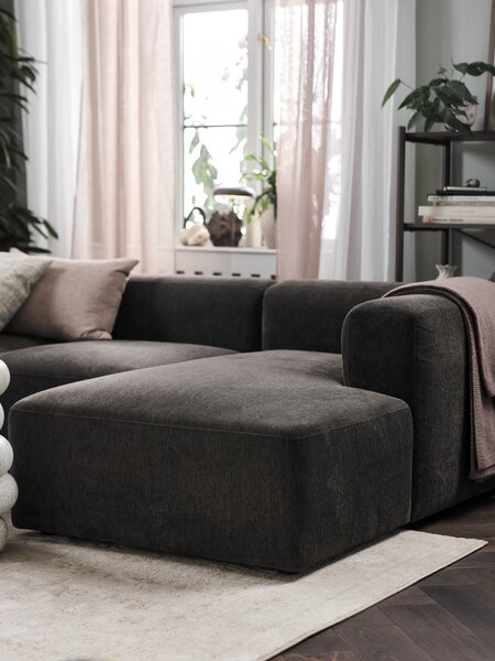 Modulaire bank SKEJBY chaise longue rechts donkerbruin