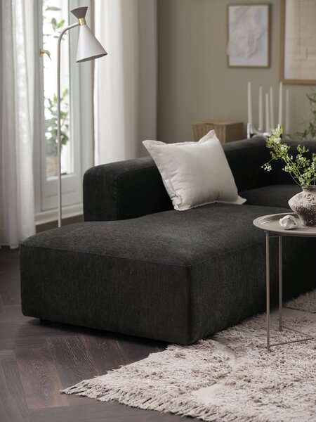 Sofa module SKEJBY open-end left dark brown fabric