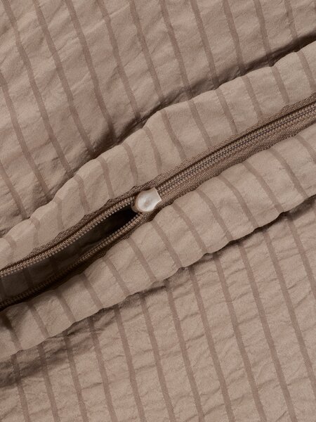 Seersucker duvet cover set LUSINE DBL dark sand