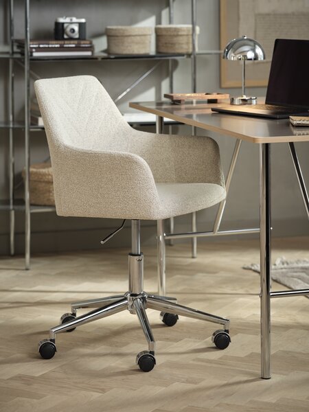 Desk chair PURHUS off-white fabric/chrome