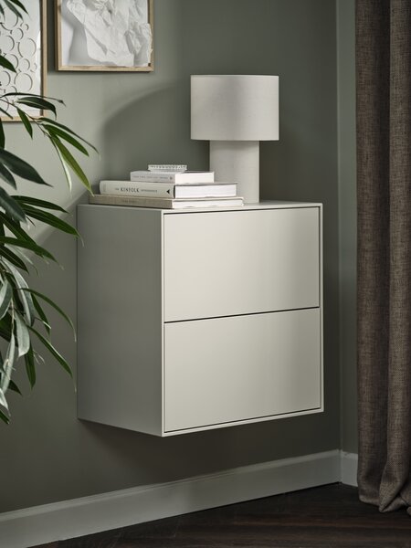 Reolmodul GEDSTED kommode 2 skuffer beige
