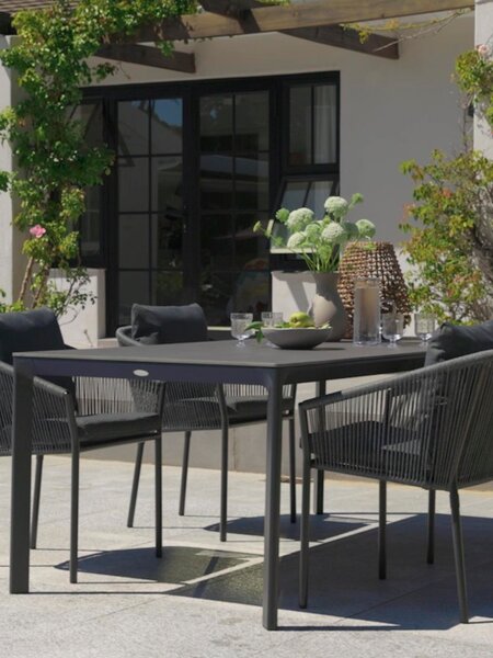 Masă KUMLA 200 + 4 scaune GILJA gri