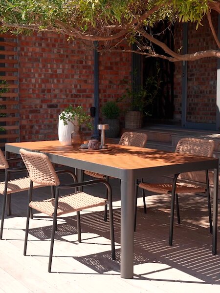 SIRDAL L211 Tisch Hartholz + 4 ORKANGER Stuhl natur