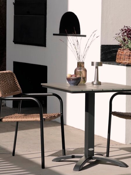 HOBRO D70 stół szary + 2 ORKANGER krzesło naturalny