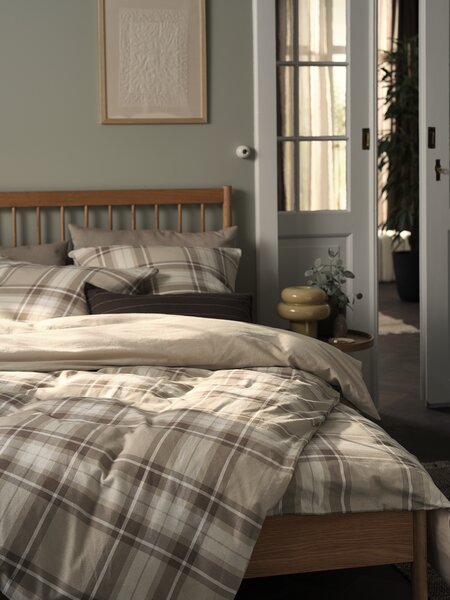 Flannel duvet cover set FRANCISKA 200x220 beige