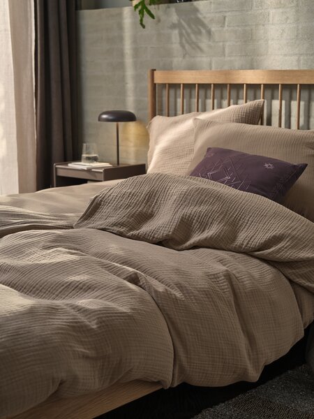 Påslakanset MALIN Muslin 150x210 mörk sand