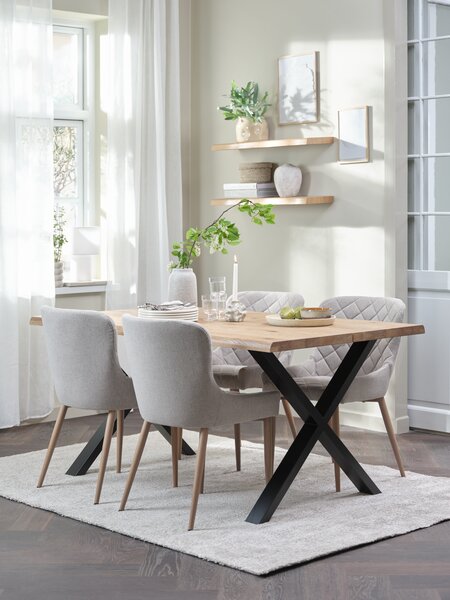 ROSLEV L160 natural oak + 4 BELLINGE sand/natural oak