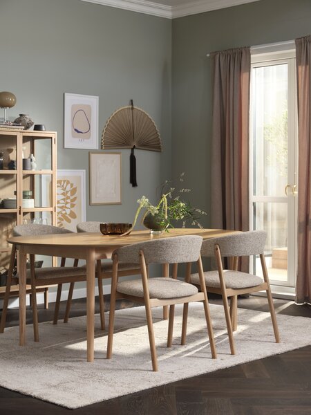 MARSTRAND L200/280 Tisch nat. Eiche + 4 VOSTRUP beige