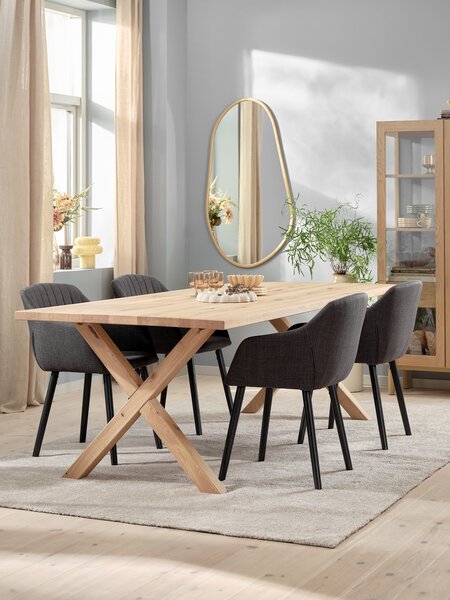 GRIBSKOV L230 table natural oak + 4 ADSLEV anthracite