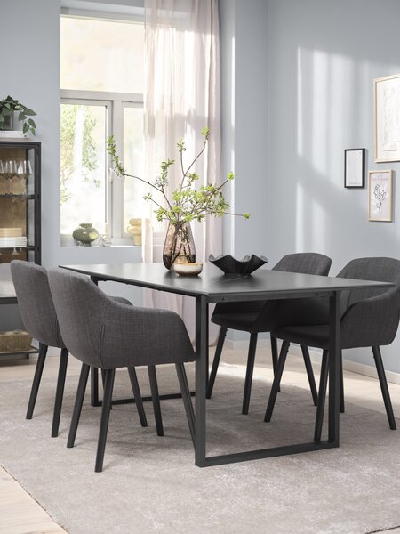 MOSELUND Tavolo L180 cm ceramica + 4 ADSLEV Sedie antracite