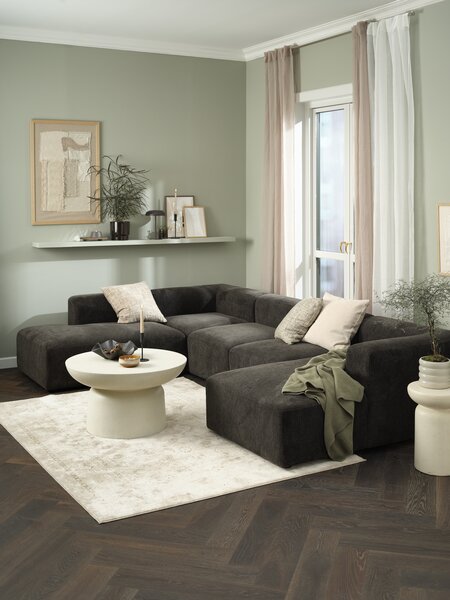 Modular sofa SKEJBY 5 pers. chaise/open dark brown