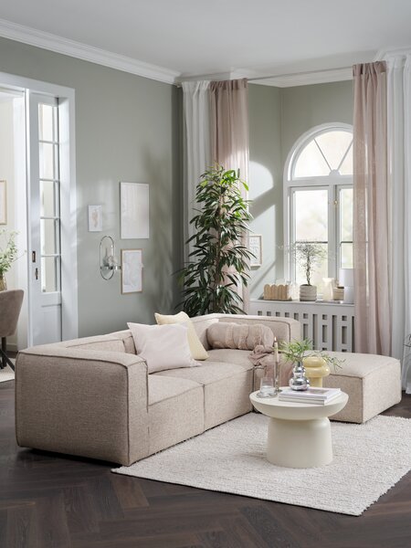 Modular sofa SKIBBY 3 pers. chaise longue sand fabric