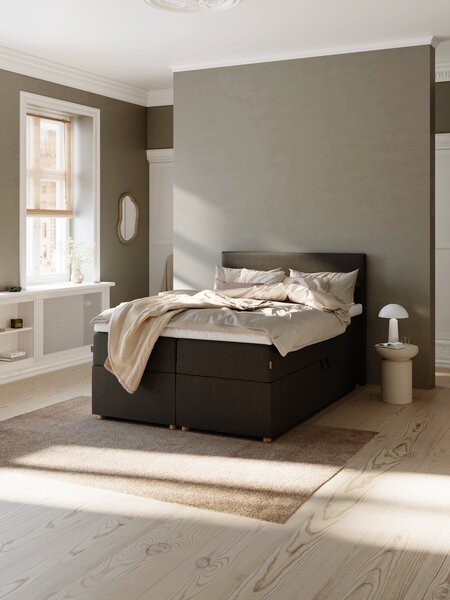 Boxspring 140x200 TYSLA + KOLA grijs-40 hard