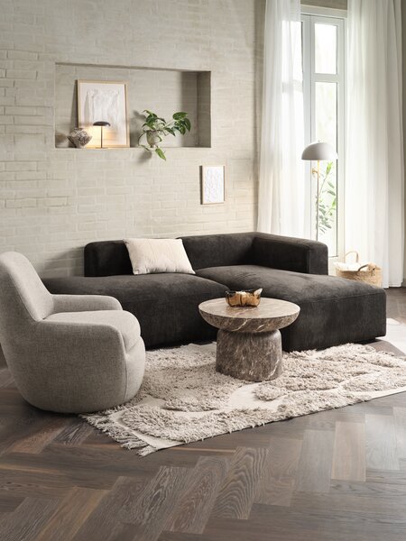 Modulaire bank SKEJBY 2-zits chaise/open donkerbruin