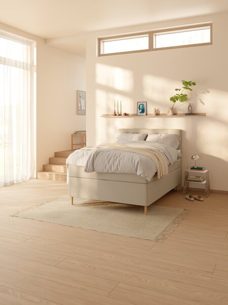 Kontinentalsäng 90x200 cm GAULA + RESA sand-91 Medium