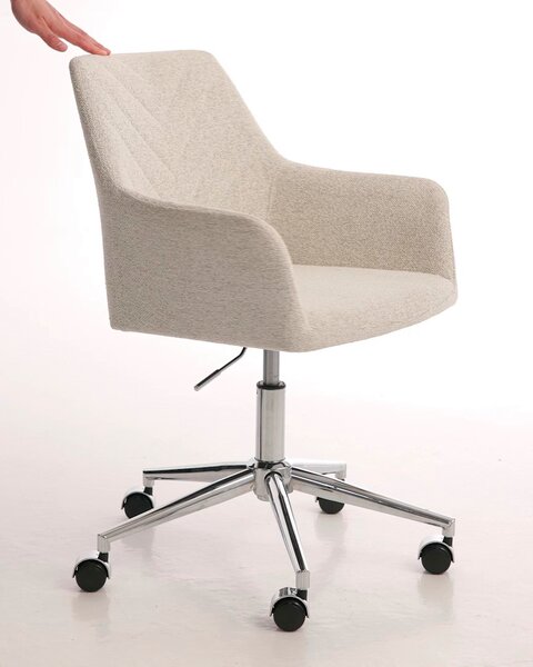 Desk chair PURHUS off-white fabric/chrome
