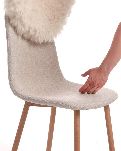 Esszimmerstuhl JONSTRUP Teddy off-white Stoff/Eiche