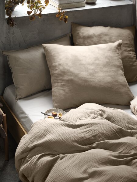 Påslakanset MALIN Muslin 150x210 mörk sand