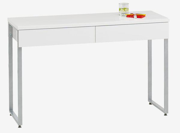 Písací stôl STEGE 40x120 lesklá biela