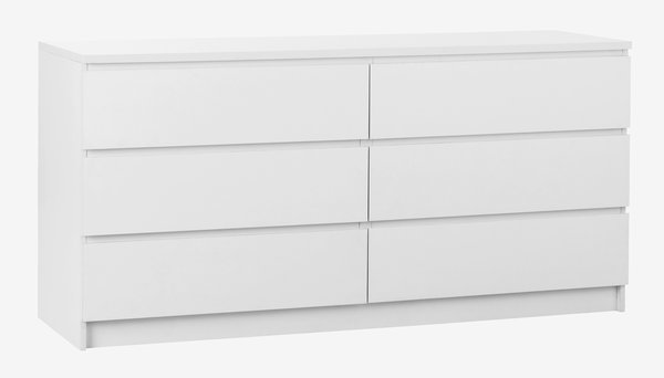 3+3 drawer chest LIMFJORDEN white
