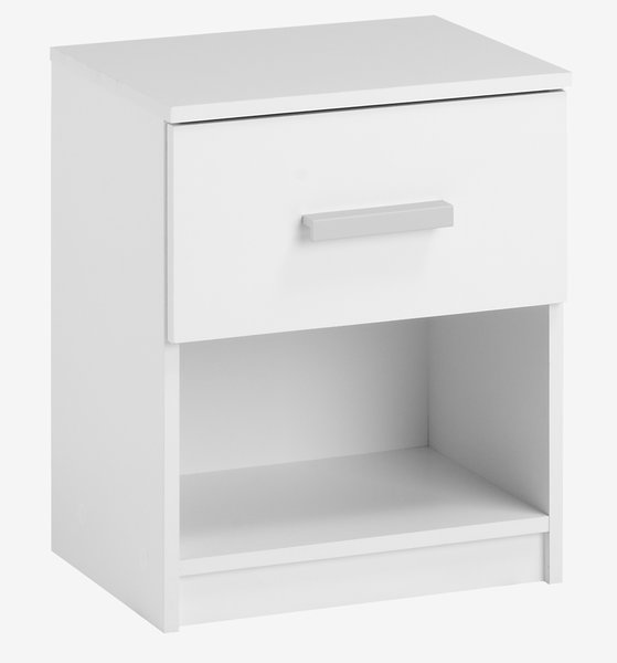 Yöpöytä TAPDRUP 1 laatikko valkoinen