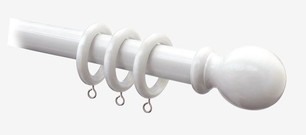 Curtain pole wood 240cm 28mm white