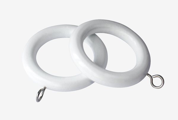 Curtain rings 28mm pack of 6 wood white