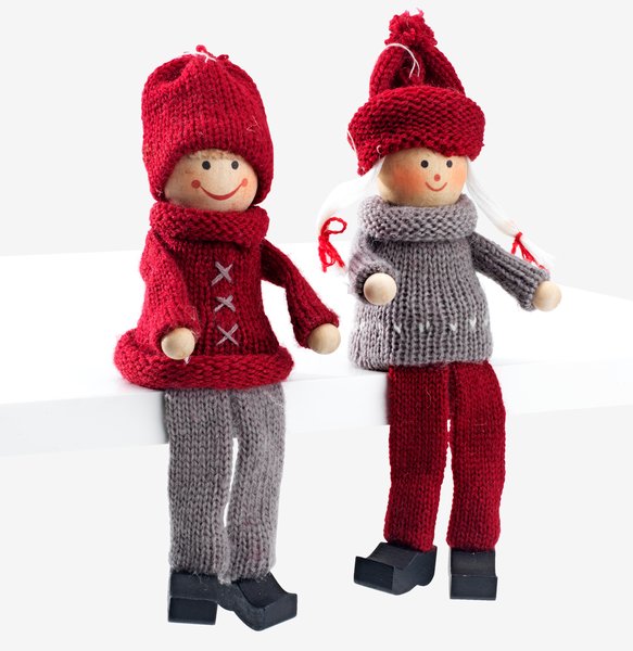 Christmas elf EIR H10cm pack of 2