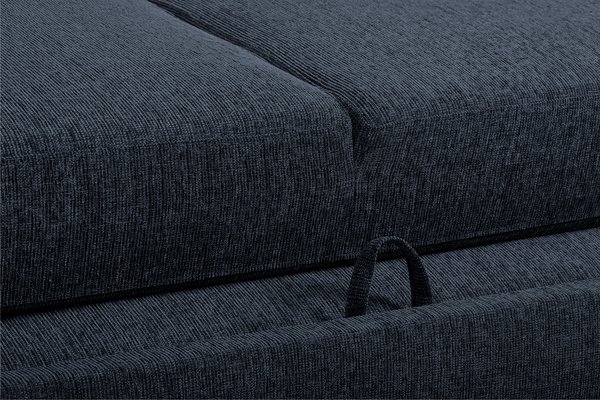 Sofá cama con chaise longue VEJLBY tela gris oscuro