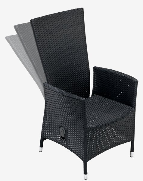 VATTRUP H170/273 asztal + 4 SKIVE szék fekete