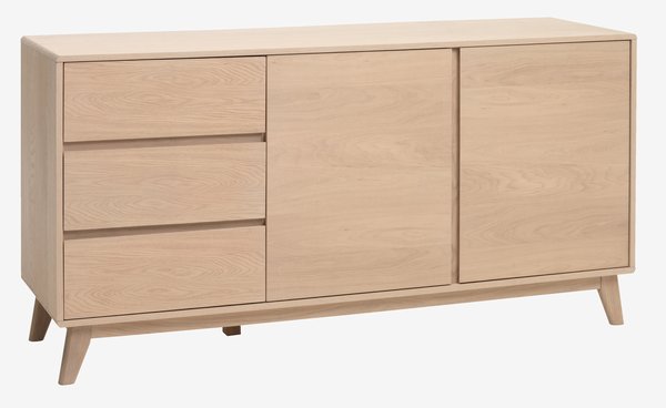 Sideboard KALBY 2 doors 3 drawers light oak