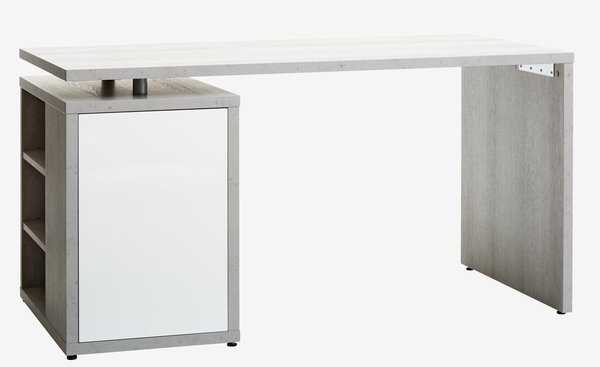 Bureau ULLITS 69x140 beton/wit hoogglans