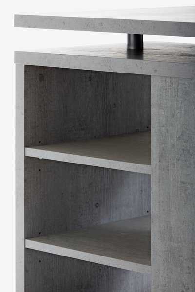 Desk ULLITS 69x140 concrete/high gloss