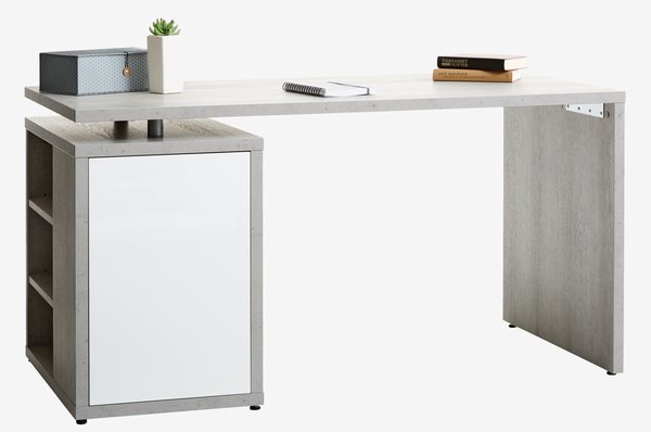 Desk ULLITS 69x140 concrete/high gloss