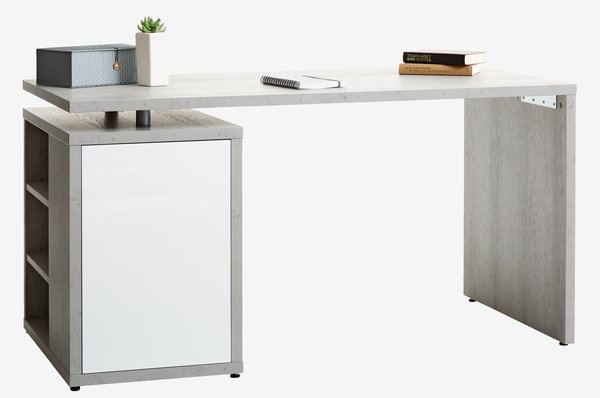 Bureau ULLITS 69x140 beton/wit hoogglans