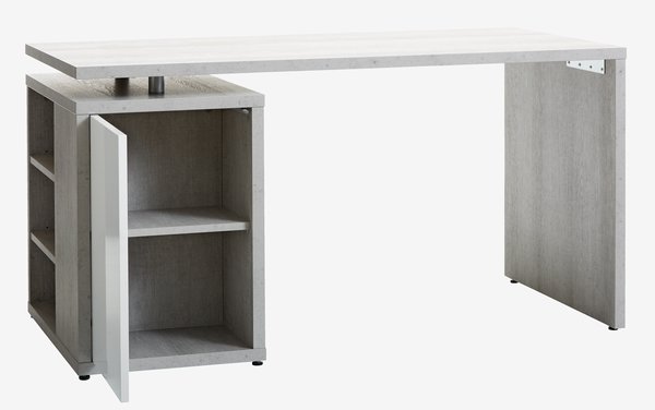 Bureau ULLITS 69x140 beton/wit hoogglans